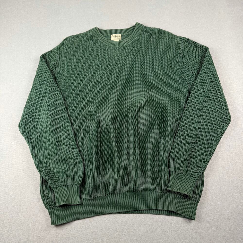 L.L.Bean Vintage 100% Cotton Fisherman Knit Sweater XL Tall